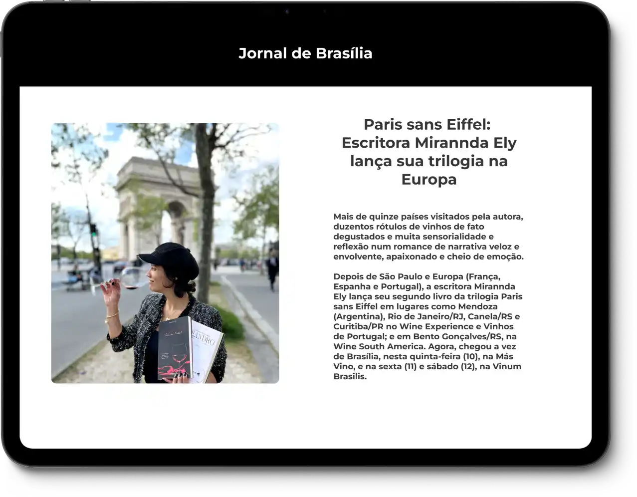 Mirannda Ely lança trilogia na Europa - Jornal de Brasília